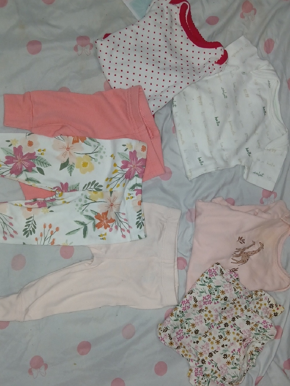 Disney Baby Girls Floral & Pink Matching Set - White, Pink, Coral
